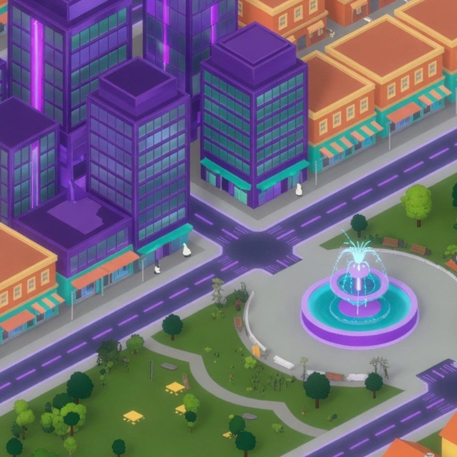 Small City map overview — consistent skyline blocks