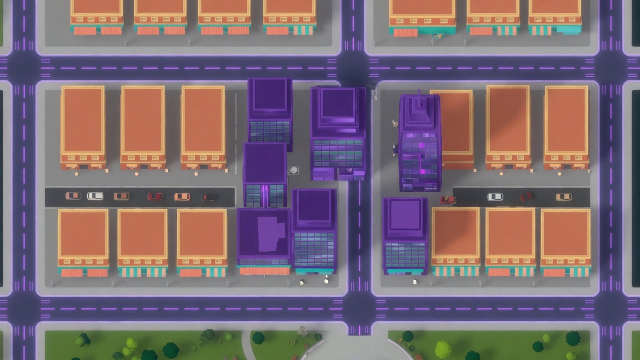 Small City map — civic forum square