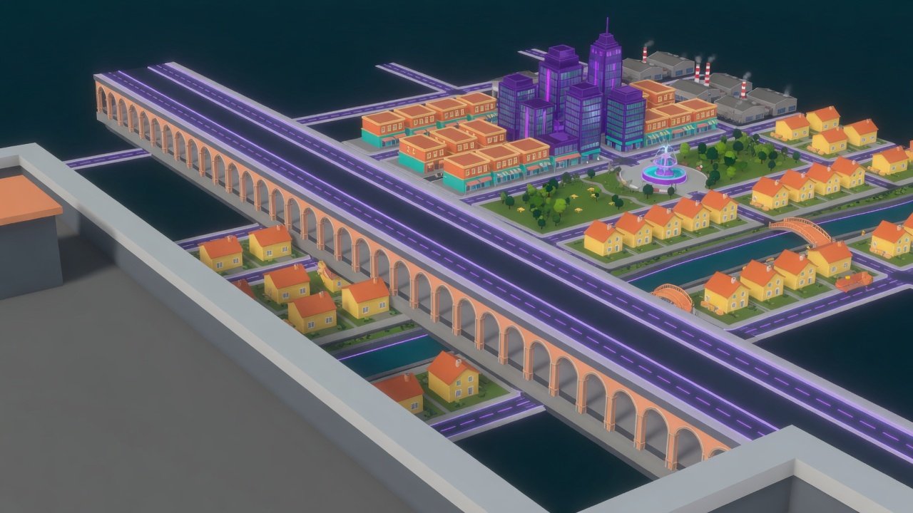 Small City map — rooftop overlook of the aqueduct road